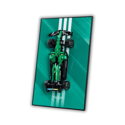 Acrylic Top-Speed Wall Mount Display for LEGO Technic Aston Martin Aramco AMR25 F1 42240 V1