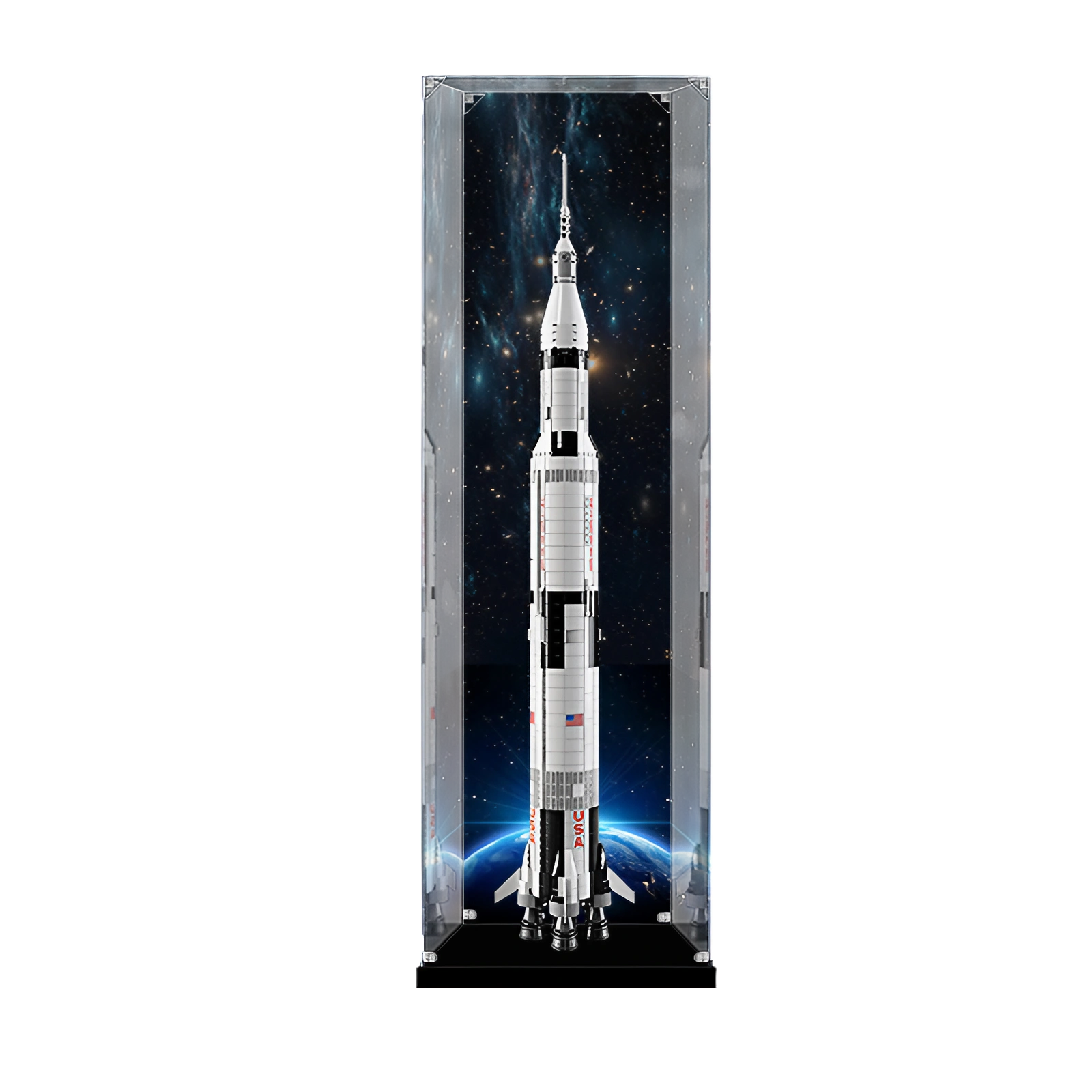 Modsatte Meander auditorium FantasMall Display Case/Box for LEGO® Apollo Saturn V 92176 Vertical
