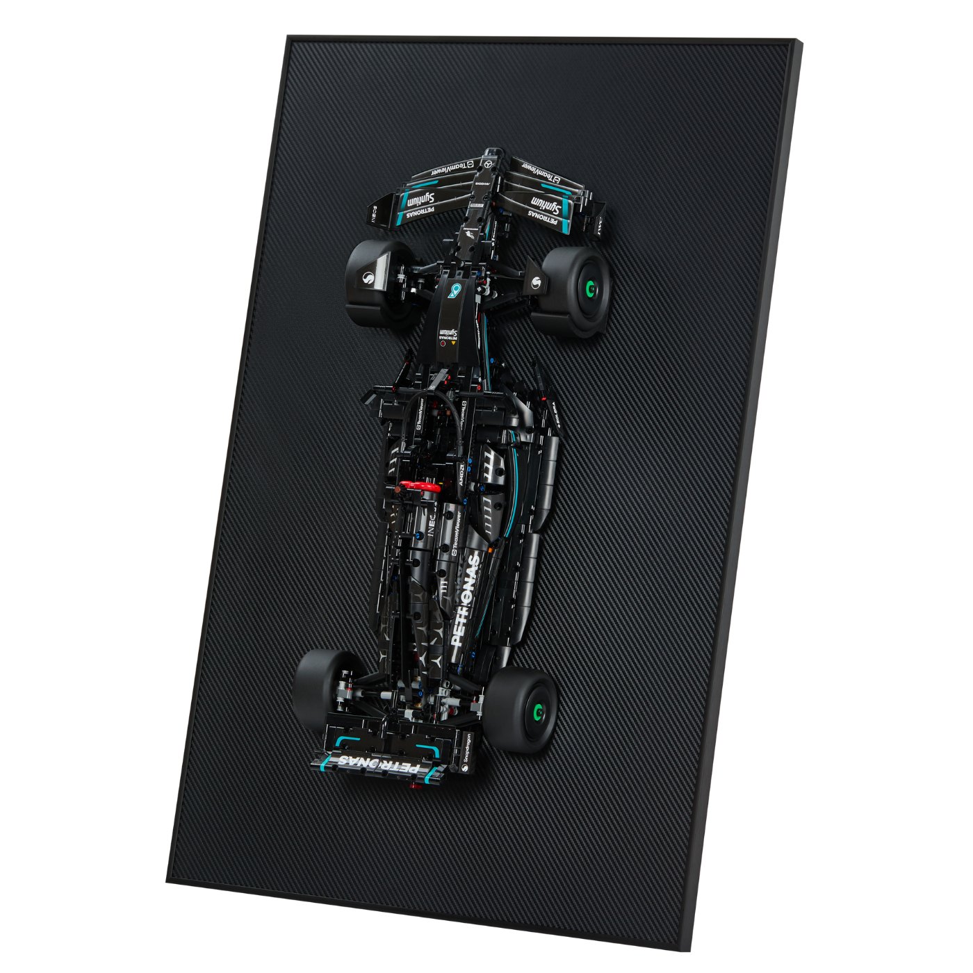 Acrylic Top-Speed Wall Mount Display for LEGO® Technic™ Mercedes-AMG F1 W14 E Performance 42171 - Carbon Fiber Black