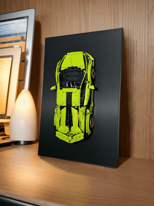 Acrylic Carbon Fiber Black Wall Mount Display Frame for LEGO Lamborghini Sian 42115