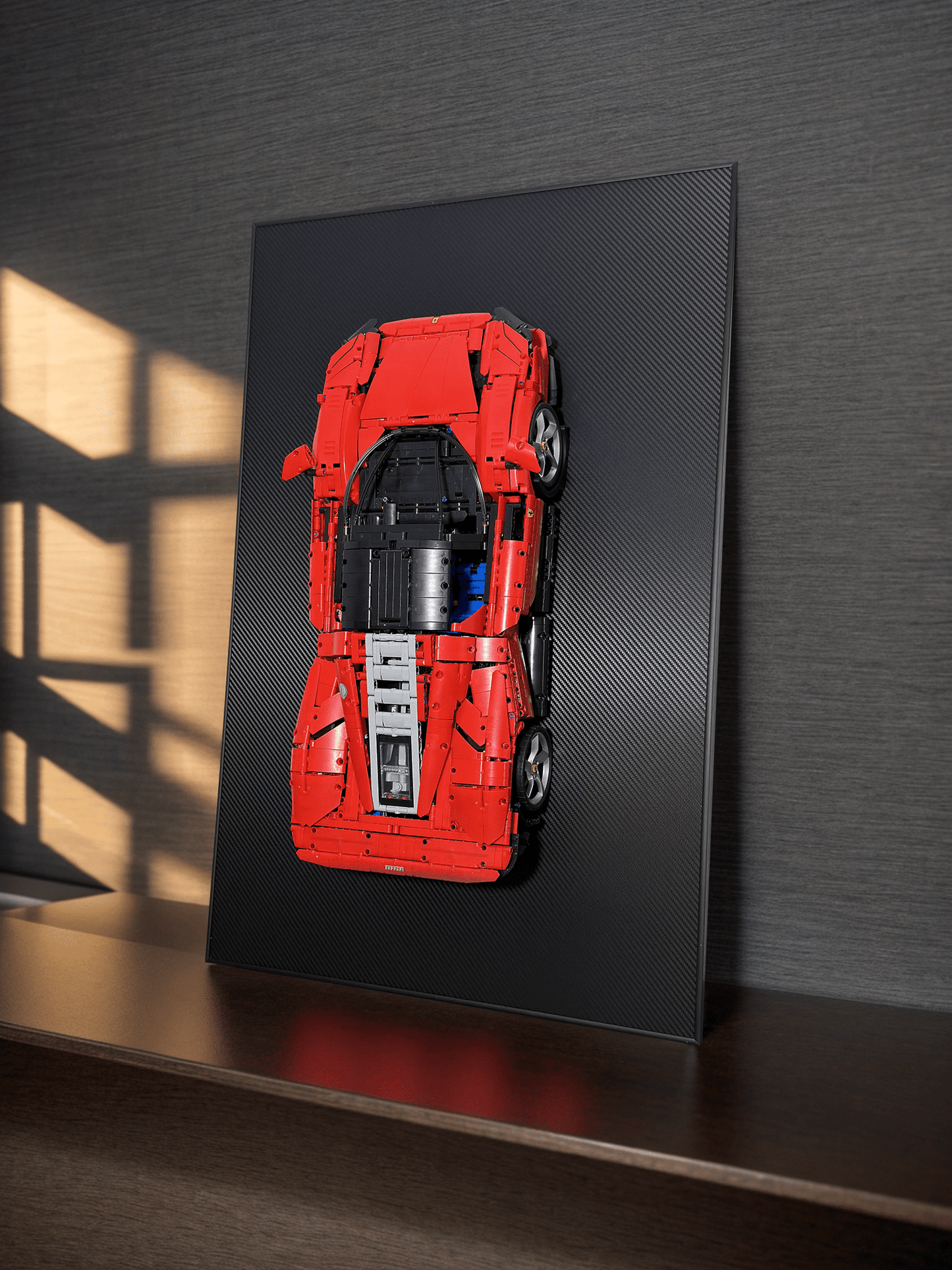 Acrylic Carbon Fiber Black Wall Mount Display Frame for LEGO Porsche 911 GT3 42056