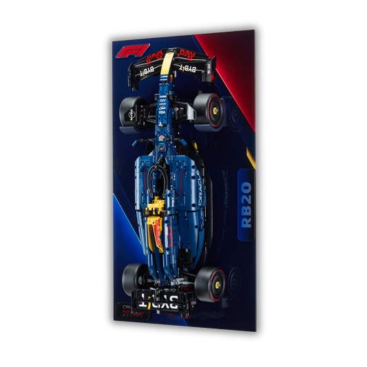 Acrylic Slim Wall Mount Display for LEGO Technic Red Bull Racing RB20 F1 42206 V3