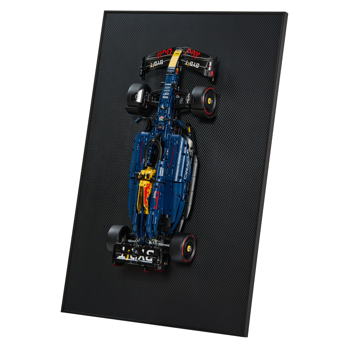 Acrylic Carbon Fiber Black Wall Mount Display Frame for LEGO Ferrari F1 42207