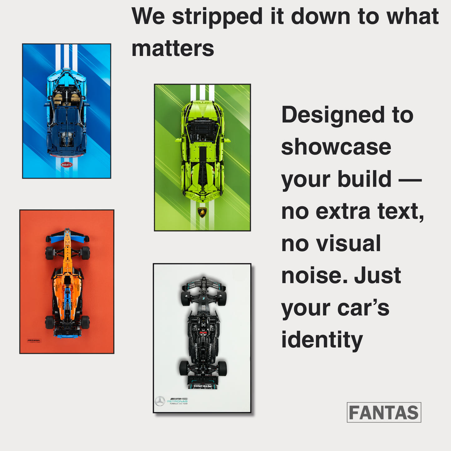 Classic Leather Wall Mount Display for Compact LEGO® Technic™ Carbon Fiber Black