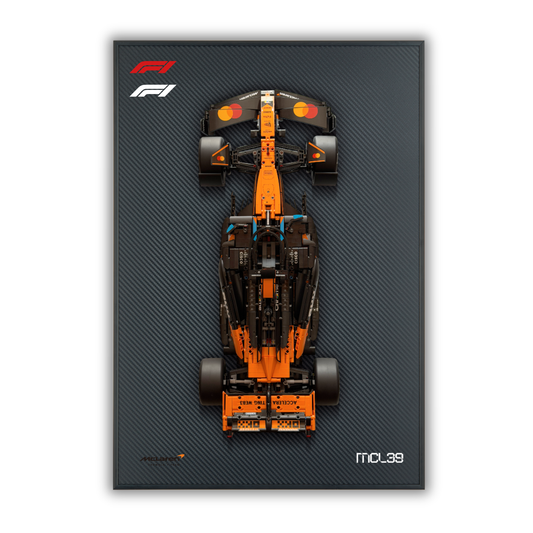 Acrylic Carbon Fiber Black Wall Mount Display Frame for LEGO McLaren MCL39 F1 42228