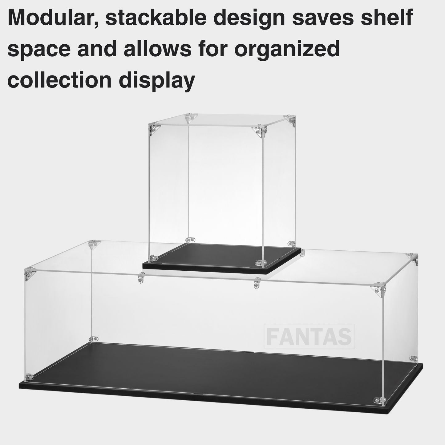an advertisement for a glass display case