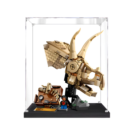 Acrylic LEGO Display Case for LEGO® Dinosaur Fossils: Triceratops Skull 76969