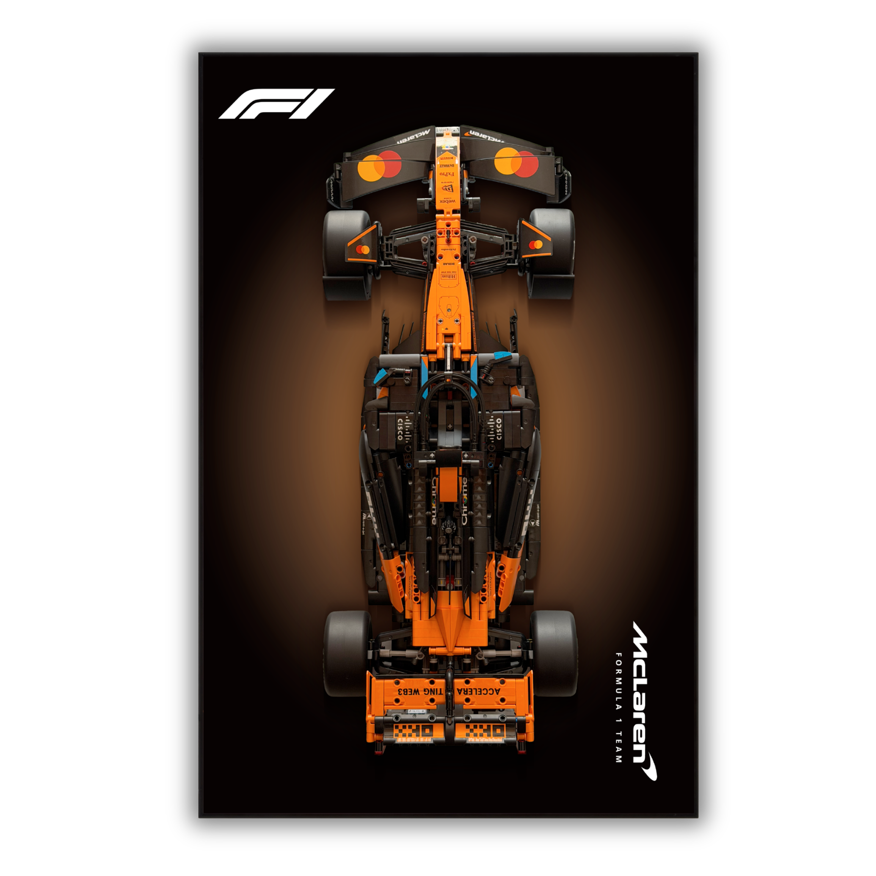 Acrylic Top-Speed Wall Mount Frame for LEGO McLaren MCL39 F1 42228