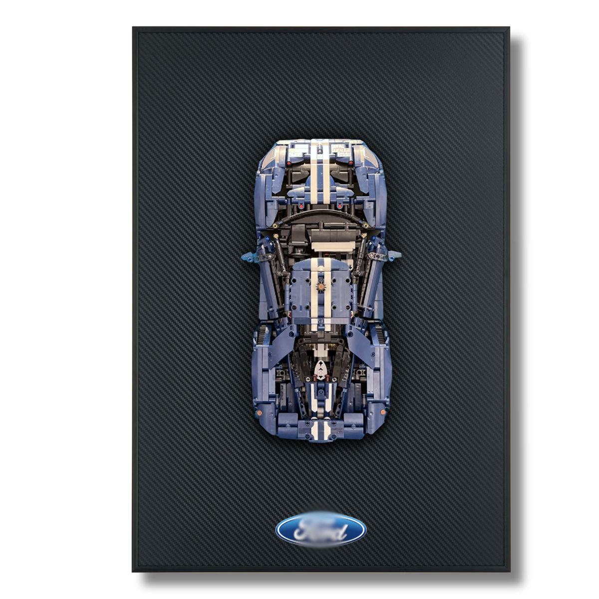 Acrylic Top-Speed Carbon Fiber Black Wall Mount Display Frame for LEGO® Technic™ Limited Carbon Fiber Black