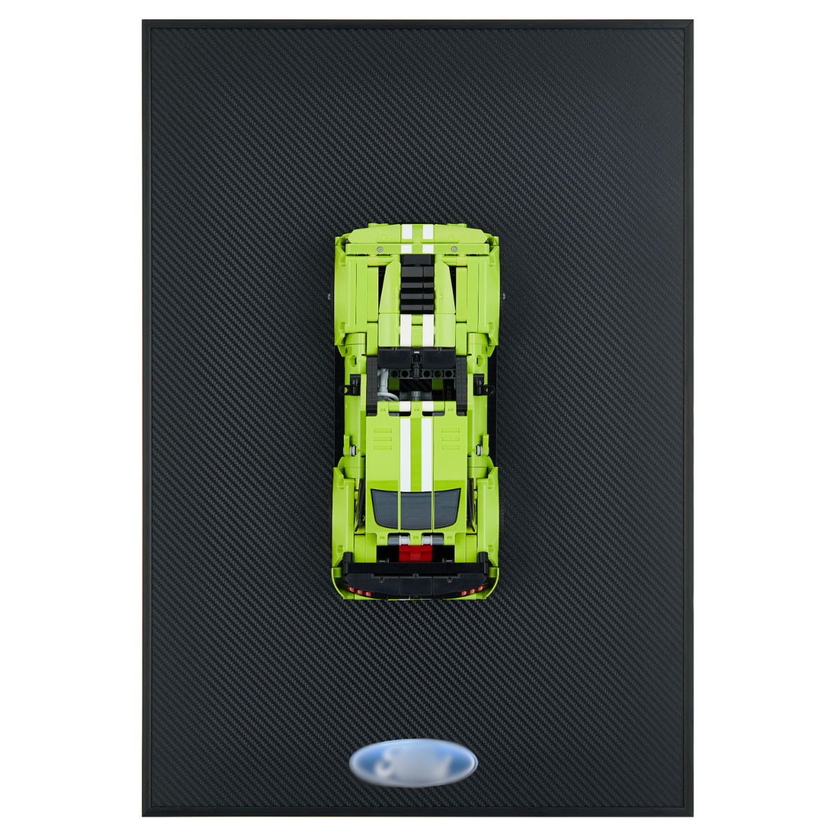 Classic Leather Wall Mount Display for Compact LEGO® Technic™ Carbon Fiber Black