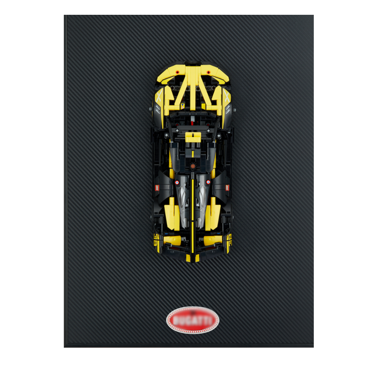 Classic Leather Wall Mount Display for Compact LEGO® Technic™ Carbon Fiber Black