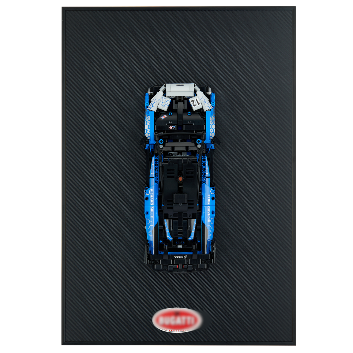 Classic Leather Wall Mount Display for Compact LEGO® Technic™ Carbon Fiber Black