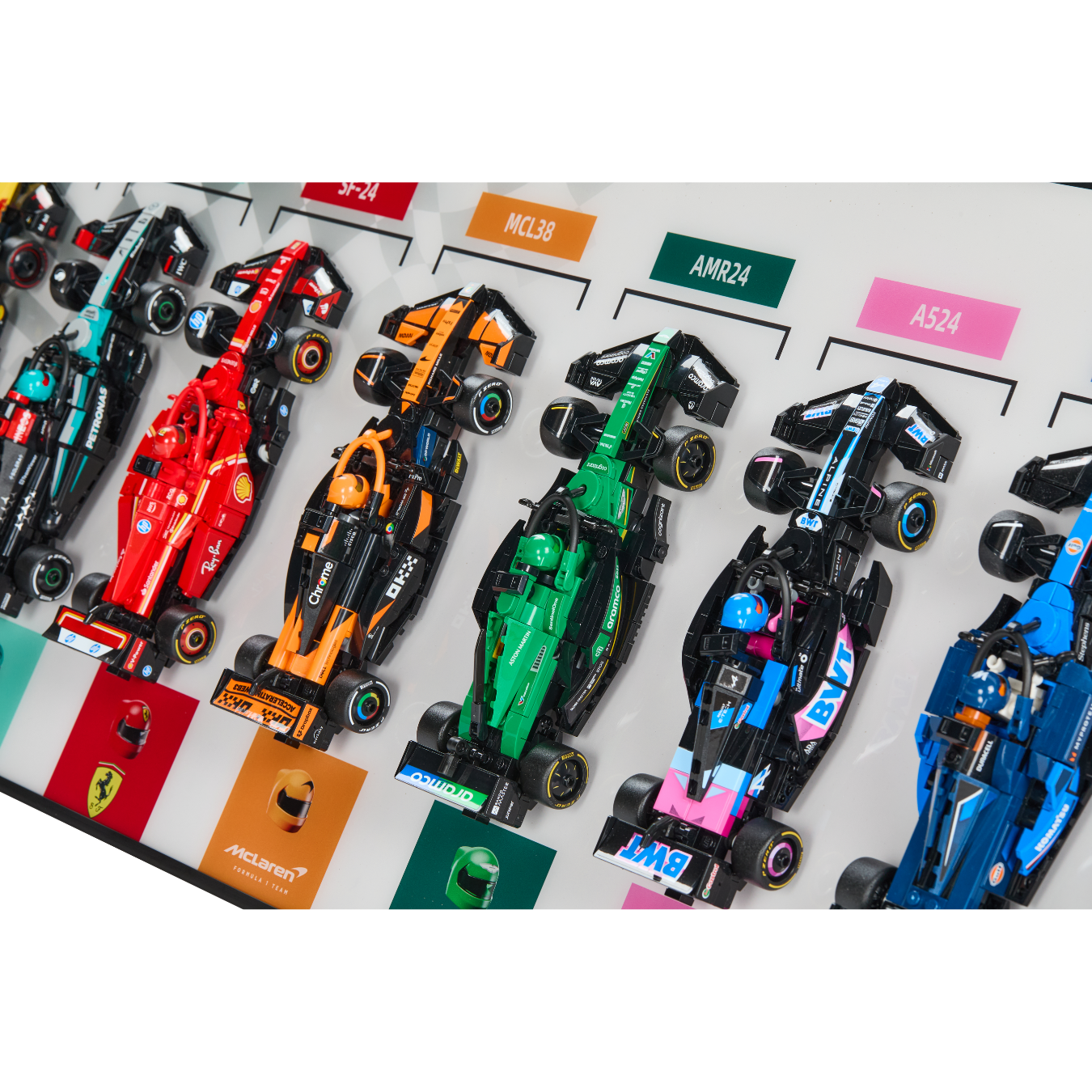 Acrylic Top-Speed Wall Mount Frame/Display for LEGO® F1 Speed Champions Race Car