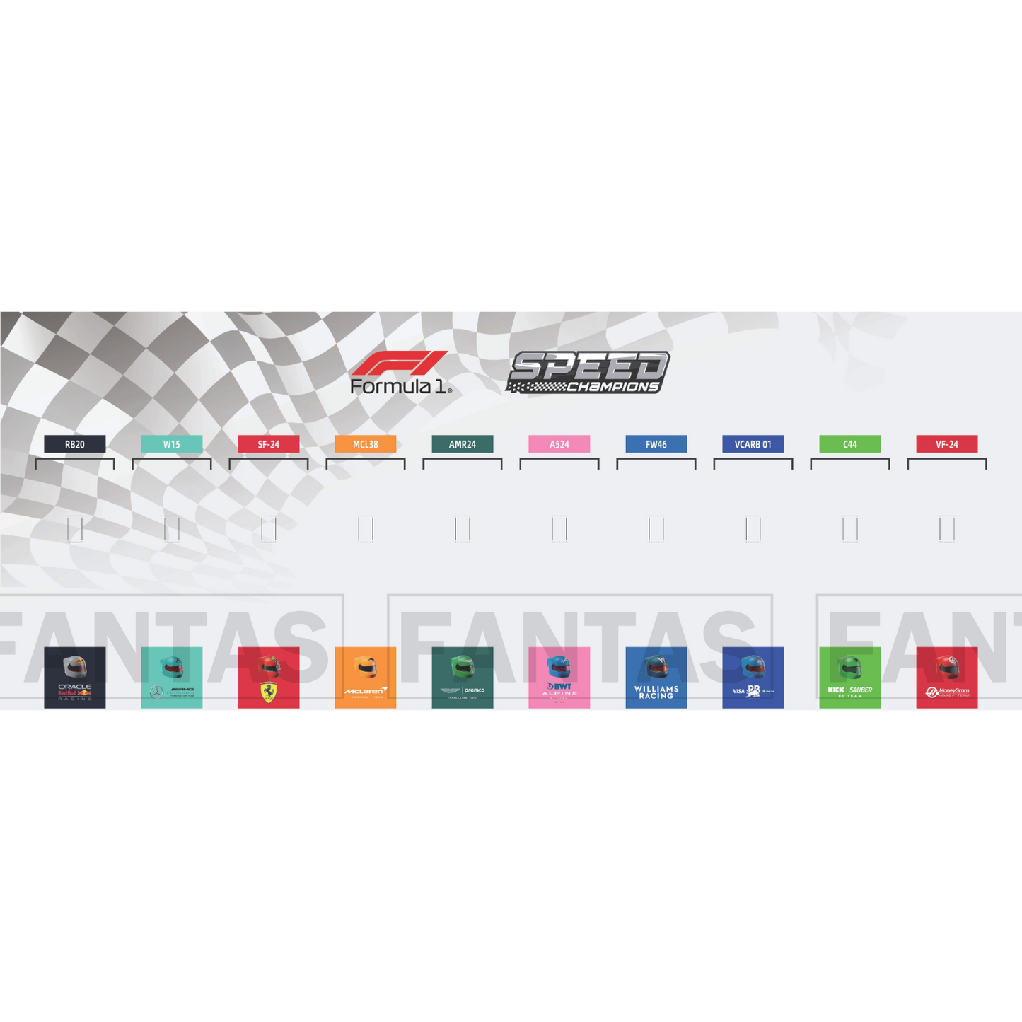 Acrylic Top-Speed Wall Mount Frame/Display for LEGO® F1 Speed Champions Race Car