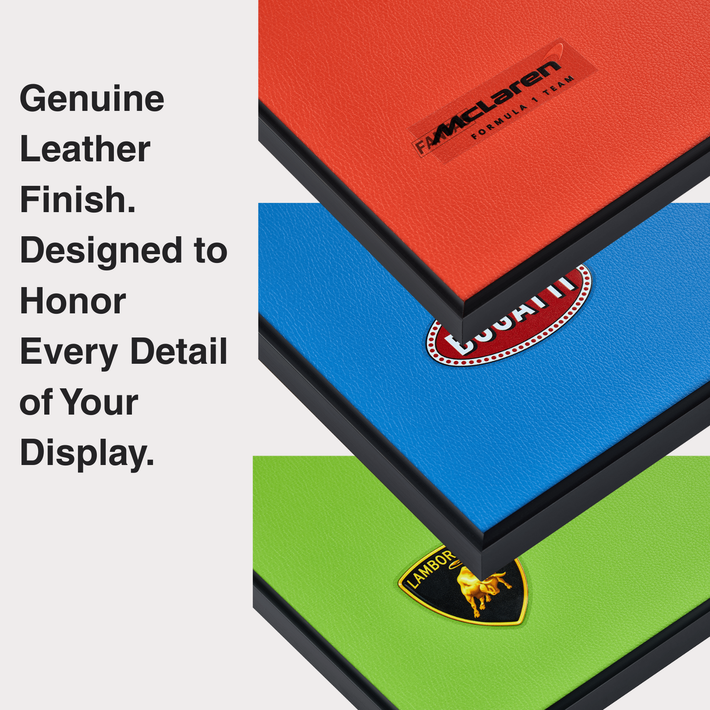 Classic Leather Wall Mount Display for LEGO® Technic™ Peugeot Le Mans Hybrid Hypercar 42156