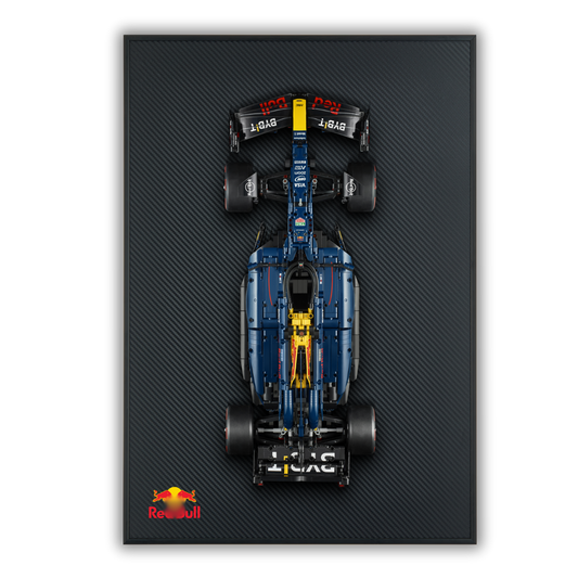 Acrylic Carbon Fiber Black Wall Mount Display Frame for LEGO Red Bull RB20 F1 42206