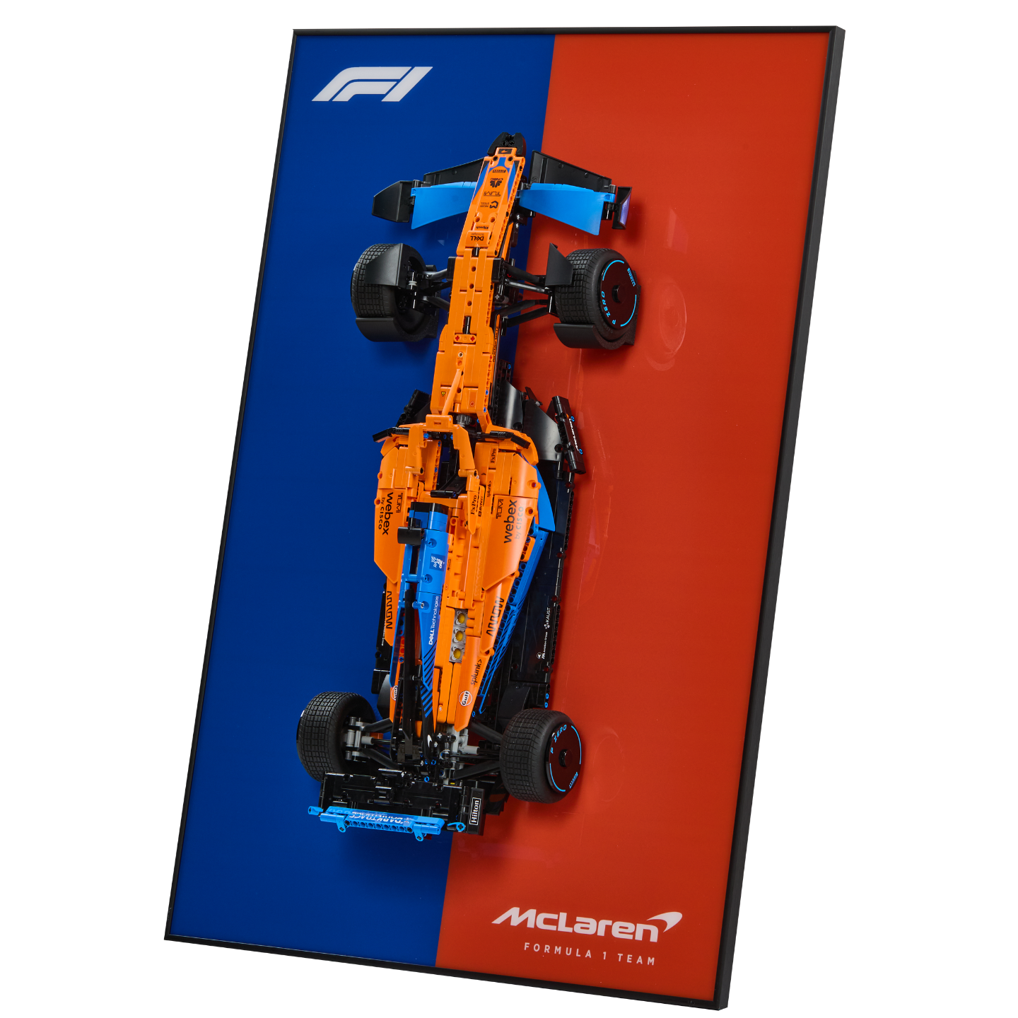 Acrylic Top-Speed Wall Mount Display for LEGO® Technic™ McLaren Orange V2