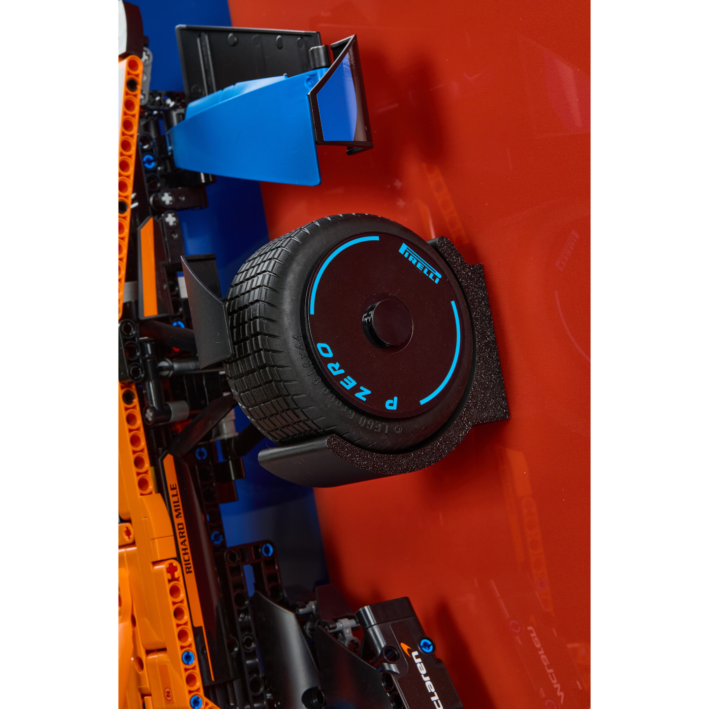 Acrylic Top-Speed Wall Mount Display for LEGO® Technic™ McLaren Orange V2