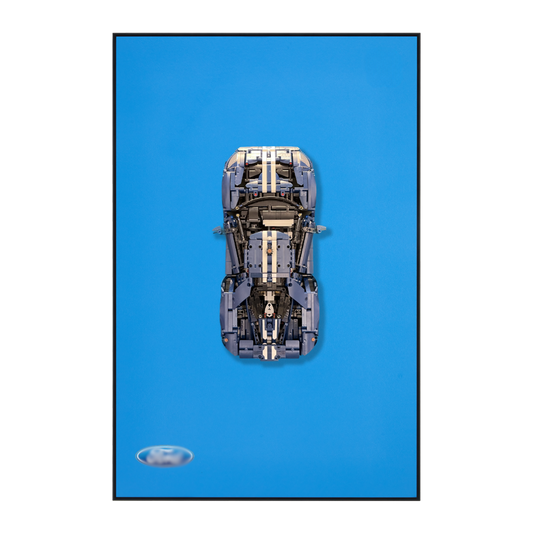 Classic Leather Wall Mount Display for LEGO® Technic™ Blue - 2022 Ford GT 42154