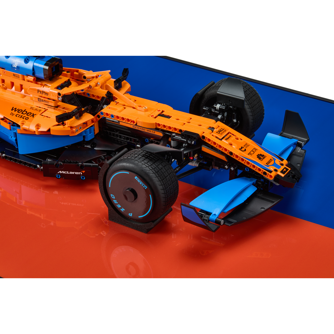 Acrylic Top-Speed Wall Mount Display for LEGO® Technic™ McLaren Orange V2