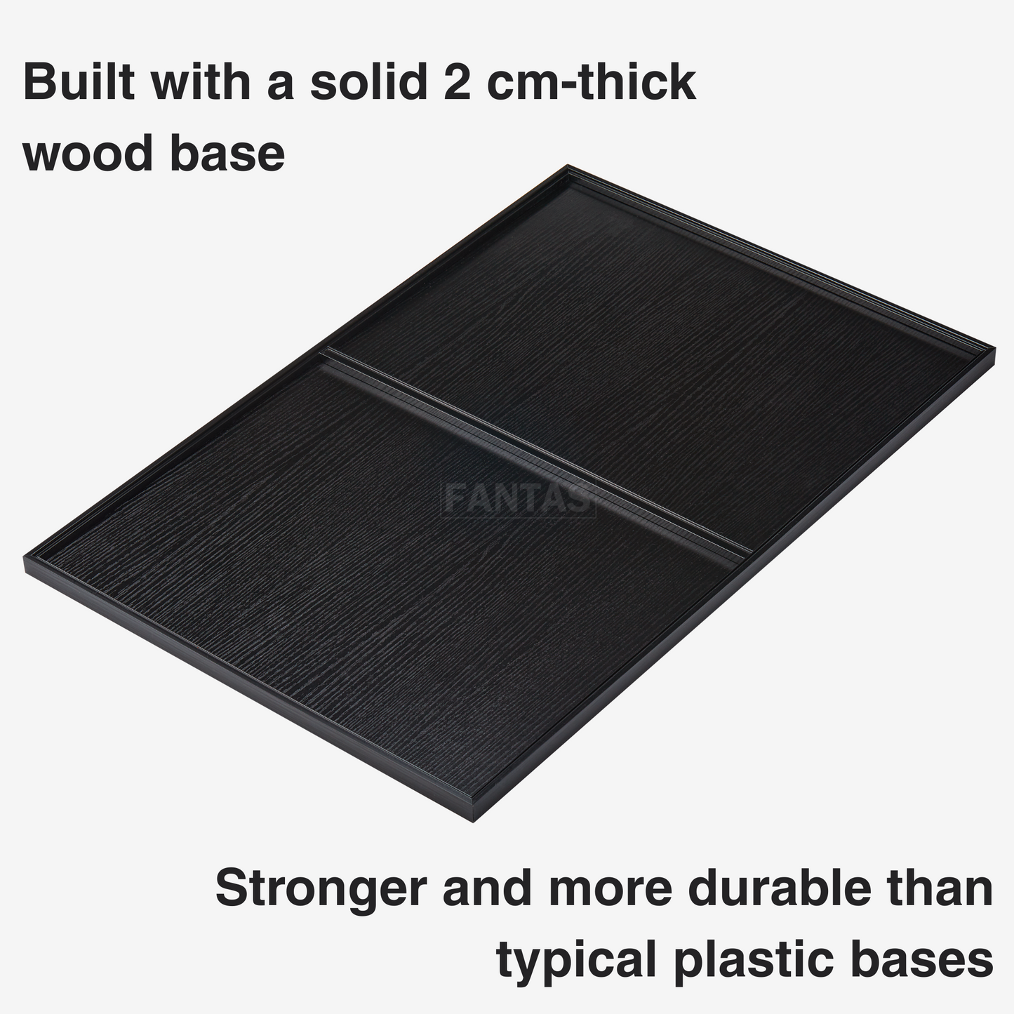 a picture of a wooden base and a picture of a plastic base