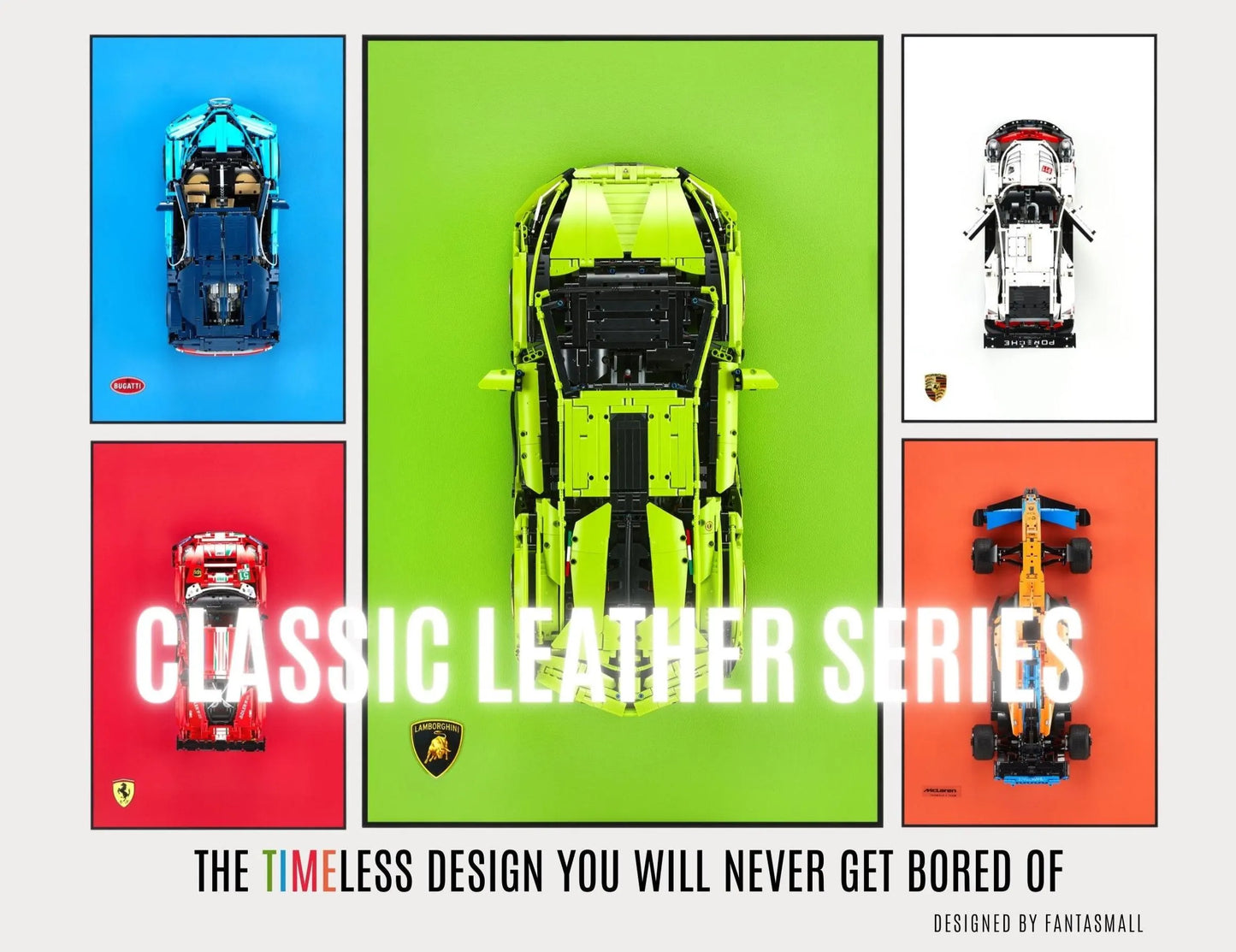 Classic Leather Wall Mount Display for LEGO® Technic™ Mclaren Orange