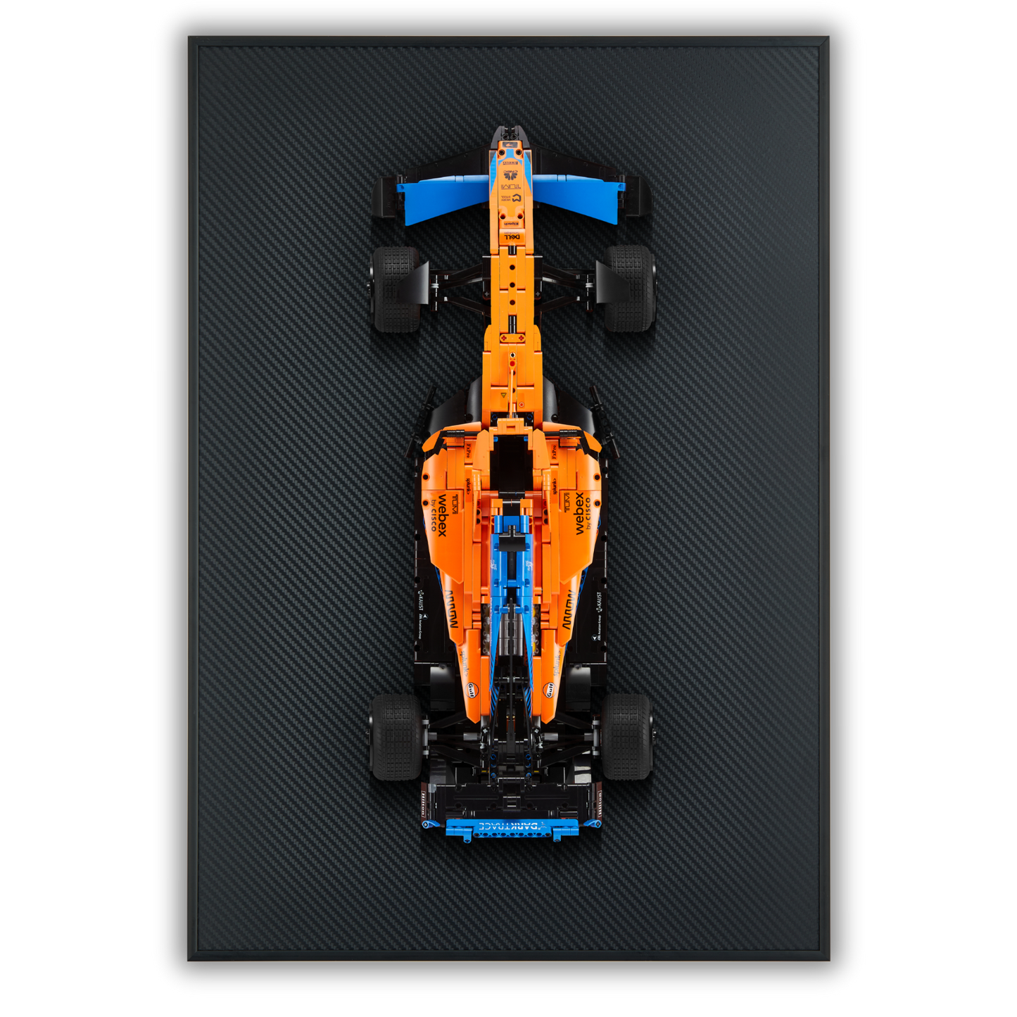 Acrylic Top-Speed Carbon Fiber Black Wall Mount Display Frame for LEGO® Technic™ Limited Carbon Fiber Black