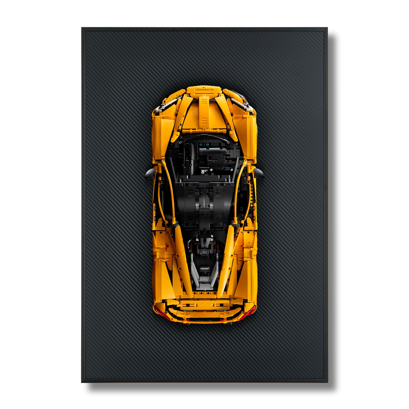 Acrylic Top-Speed Carbon Fiber Black Wall Mount Display Frame for LEGO® Technic™ Limited Carbon Fiber Black