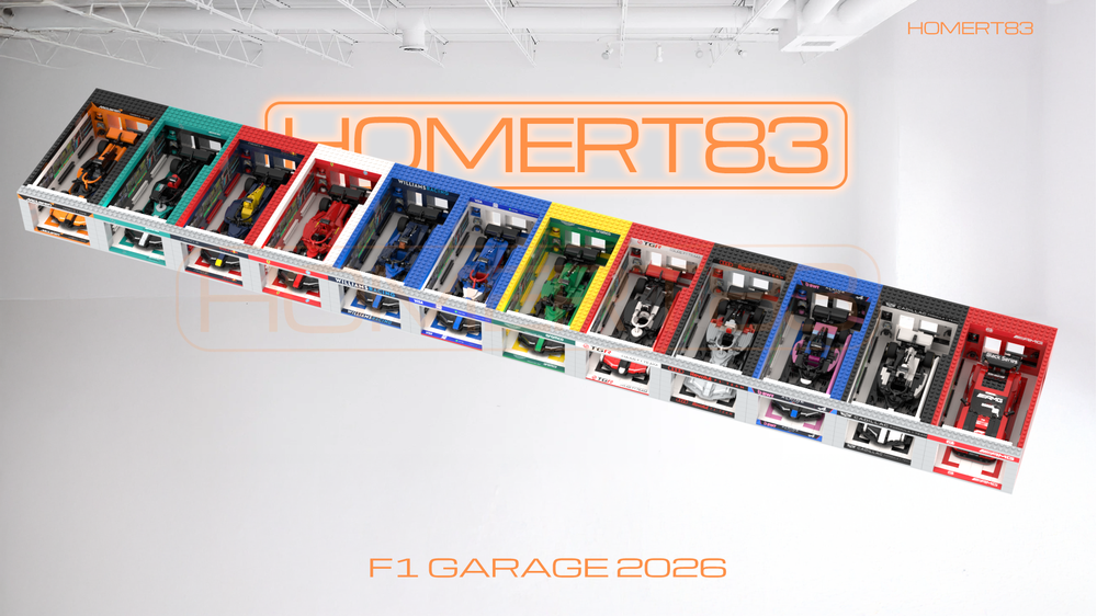 F1 Modular Pit Garage MOC-251570 | 2026 Season Display for LEGO