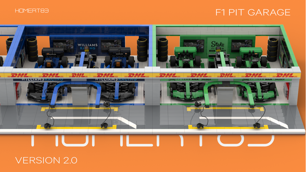 F1 Modular Pit Lane Garage MOC | LEGO Speed Champions Display MOC-222677