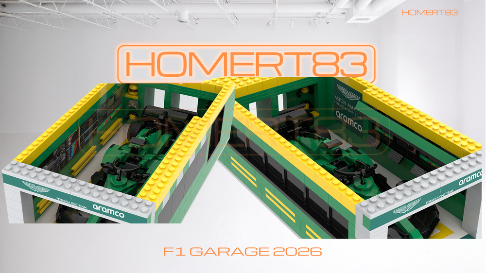 F1 Modular Pit Garage MOC-251570 | 2026 Season Display for LEGO