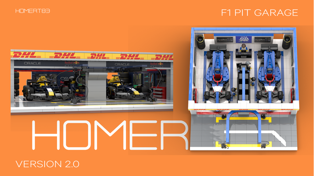 F1 Modular Pit Lane Garage MOC | LEGO Speed Champions Display MOC-222677
