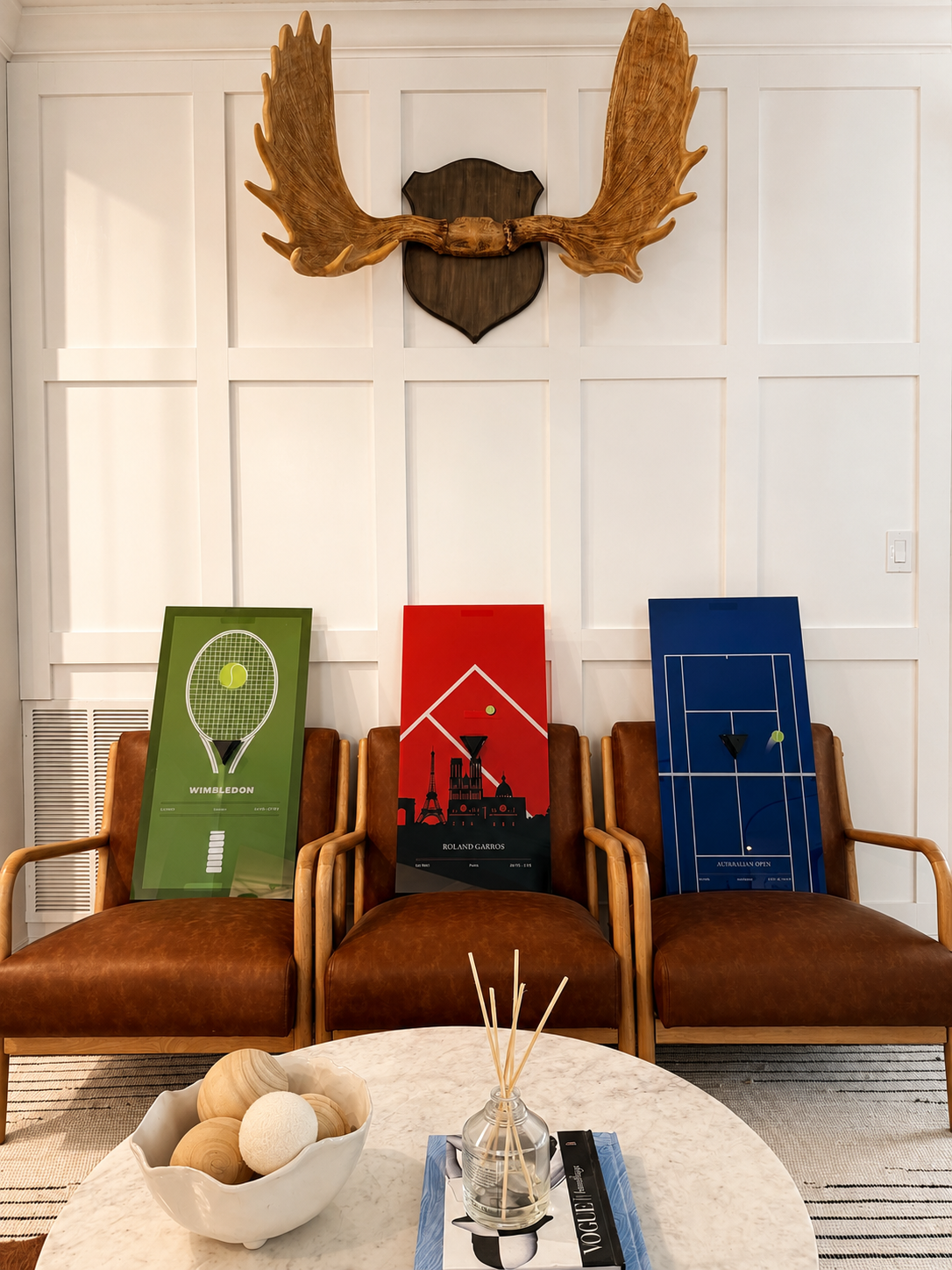 FantasMall Frameless Tennis Racket Display Board/ Wall Mount Tennis Frame