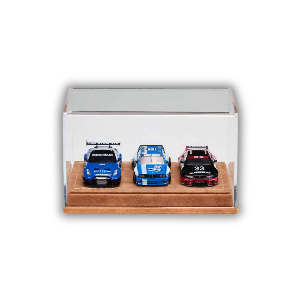 Premium Seamless Acrylic Display Case for Diecast Cars | Dustproof One-Piece Hot-Bending Showcase with Textured Base (1 / 3 / 5 / 10 Cars)