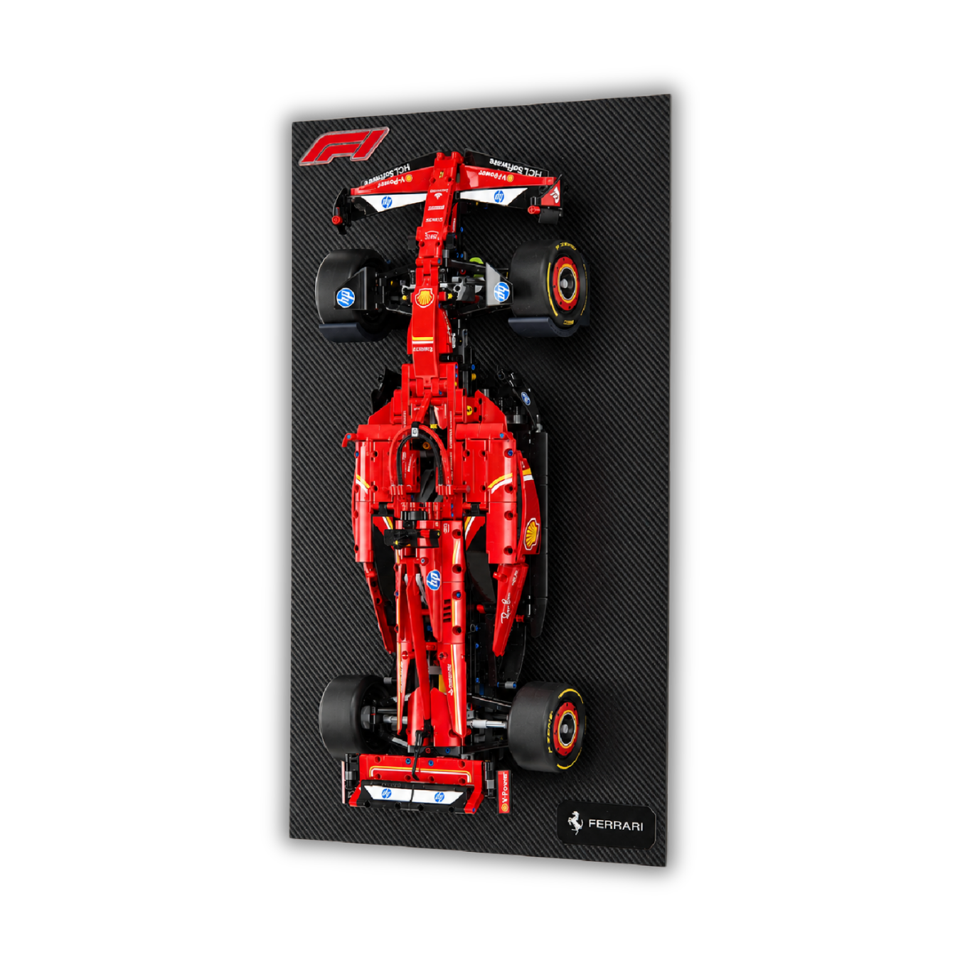 Acrylic Slim Carbon Fiber Black Wall Mount Display for LEGO Technic Ferrari SF-24 F1 Car 42227