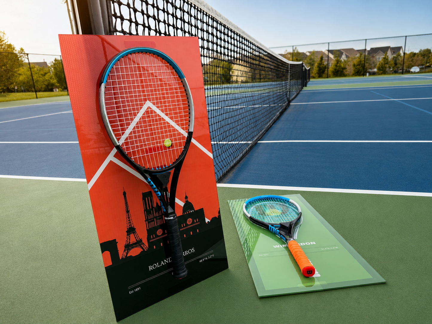 FantasMall Frameless Tennis Racket Display Board/ Wall Mount Tennis Frame