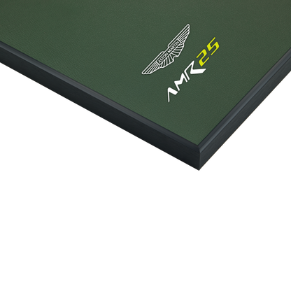 Dark Green Leather Wall Mount Display for LEGO Aston Martin Aramco AMR25 F1 42240 - FantasMall