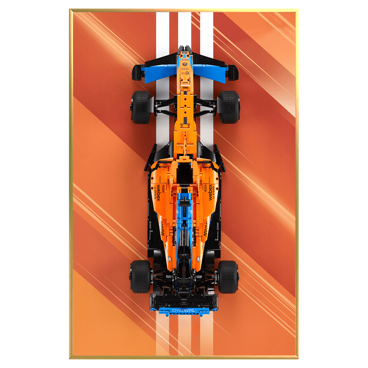 Acrylic Top-Speed Wall Mount Display for LEGO® Technic™ McLaren/Porsche Orange
