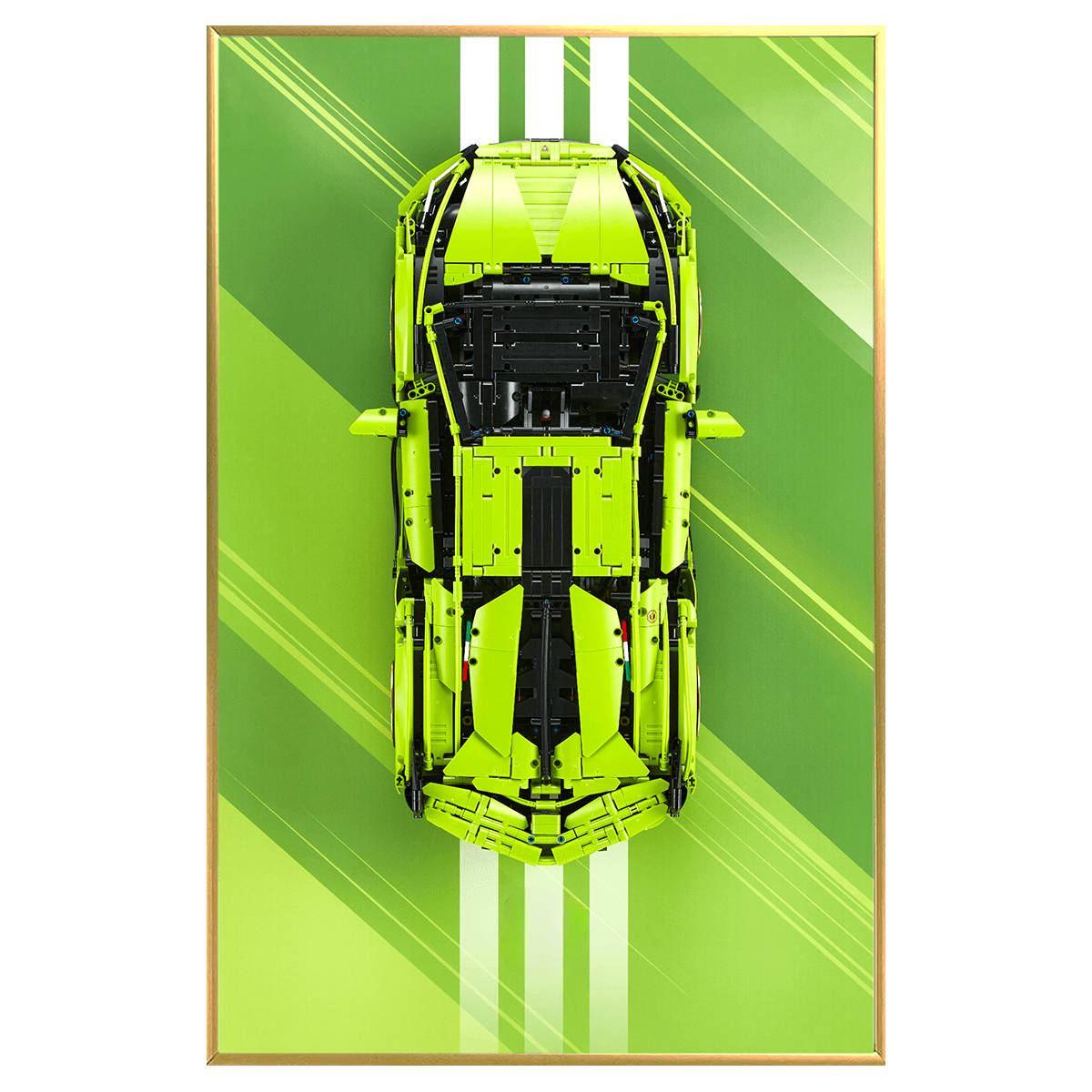 Acrylic Top-Speed Wall Mount Display for LEGO® Technic™ Lambo Green