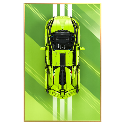 Acrylic Top-Speed Wall Mount Display for LEGO® Technic™ Lambo Green