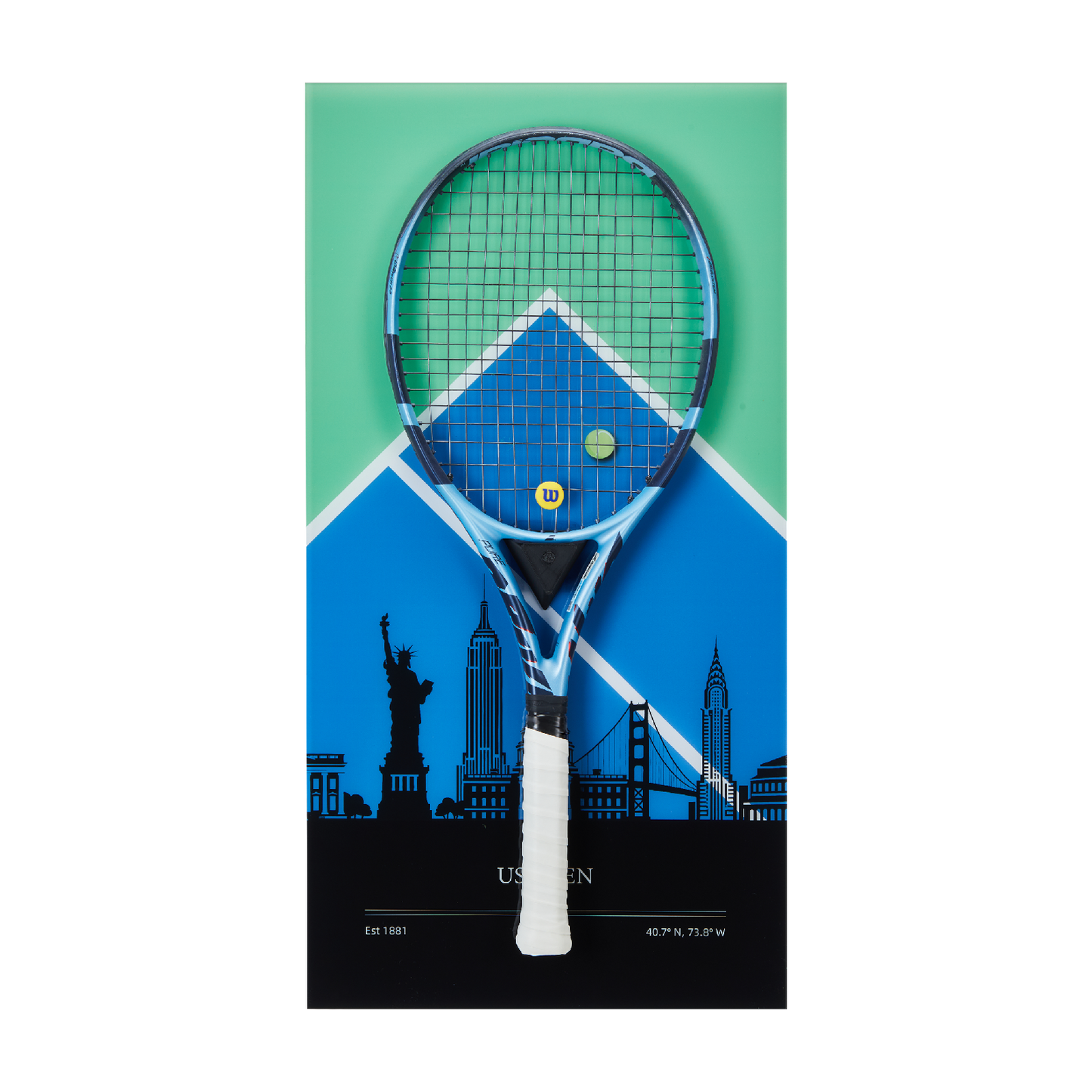 FantasMall Frameless Tennis Racket Display Board/ Wall Mount Tennis Frame