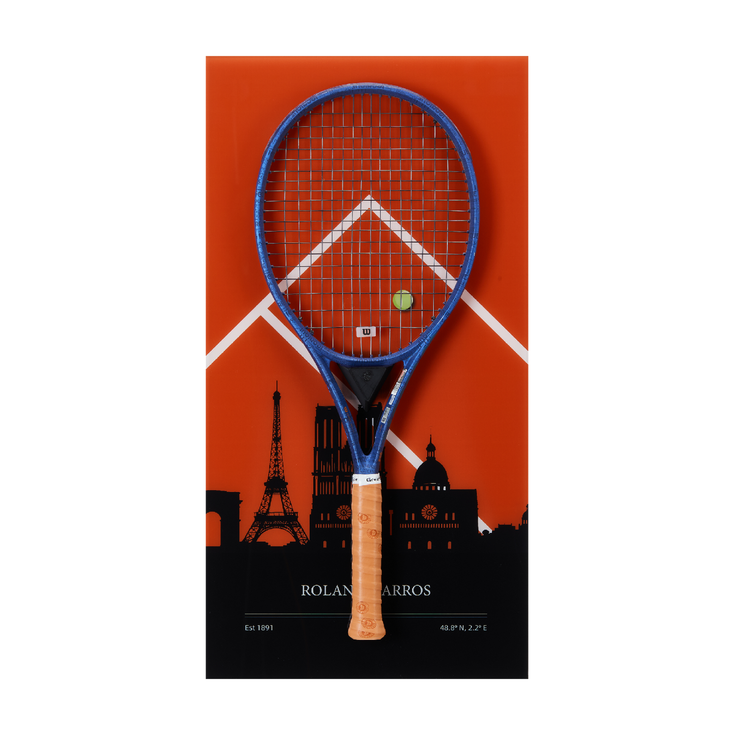 FantasMall Frameless Tennis Racket Display Board/ Wall Mount Tennis Frame