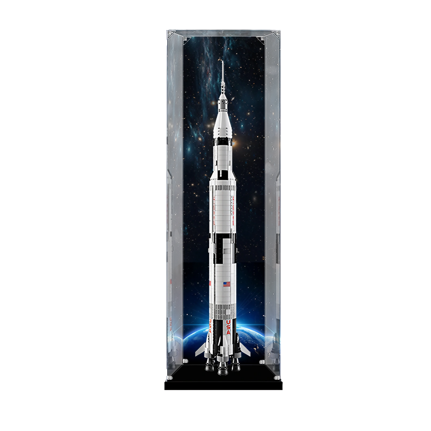 Acrylic Display Case for LEGO® NASA Apollo Saturn V 92176 Vertical