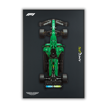 Acrylic Carbon Fiber Black Wall Mount Display Frame for LEGO Aston Martin Aramco AMR25 F1 42240