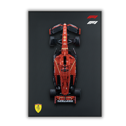 Acrylic Carbon Fiber Black Wall Mount Display Frame for LEGO Ferrari F1 42207