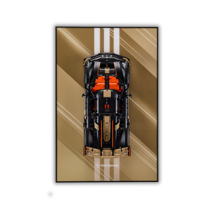 Acrylic Top-Speed Wall Mount Display for LEGO Koenigsegg Sadair's Spear Megacar 42232 (Pre-Order: Ships Mid-September, 2-3 Weeks)