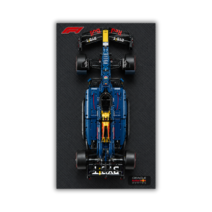 Acrylic Slim Carbon Fiber Black Wall Mount Display for LEGO Technic Red Bull Racing RB20 F1 42206
