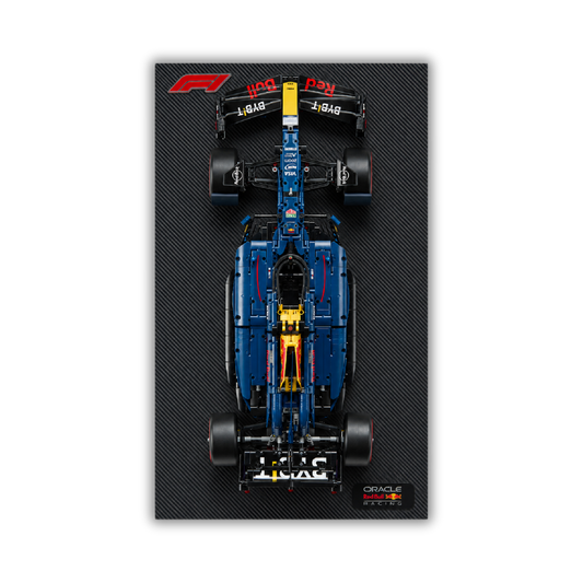 Acrylic Slim Carbon Fiber Black Wall Mount Display for LEGO Technic Red Bull Racing RB20 F1 42206