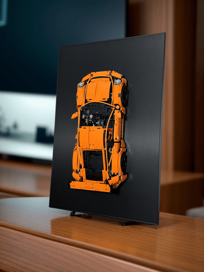 Acrylic Carbon Fiber Black Wall Mount Display Frame for LEGO PEUGEOT Le Mans 42156