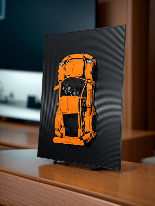 Acrylic Carbon Fiber Black Wall Mount Display Frame for LEGO Porsche 911 GT3 42056